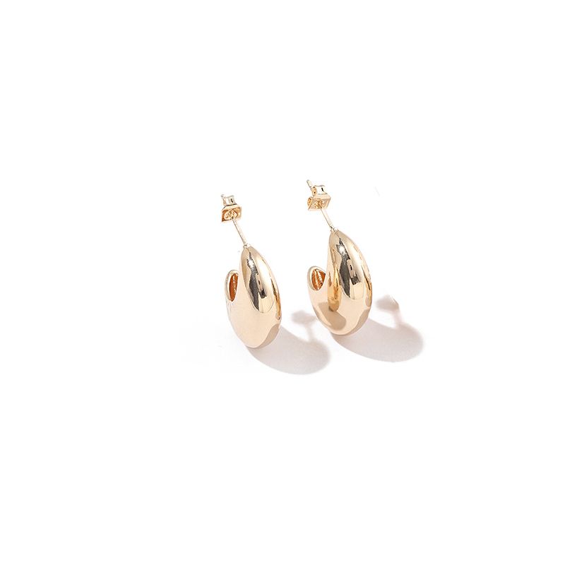 Three-dimensional Geometric Stud Earrings For Women, Copper Material With Golden Plated Water Plating And 0.03µm-0.05µm Thickness 6