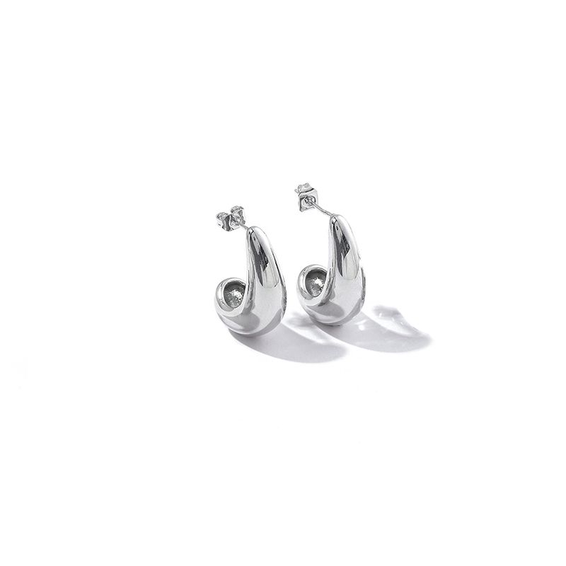 Three-dimensional Geometric Stud Earrings For Women, Copper Material With Golden Plated Water Plating And 0.03µm-0.05µm Thickness 7