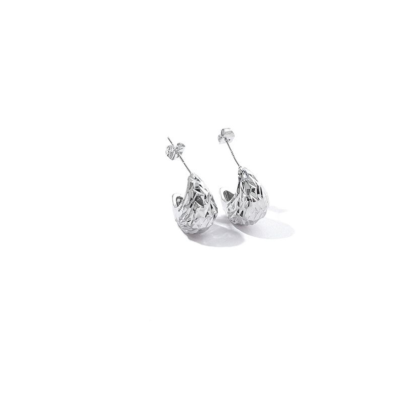 Three-dimensional Geometric Stud Earrings For Women, Copper Material With Golden Plated Water Plating And 0.03µm-0.05µm Thickness 8