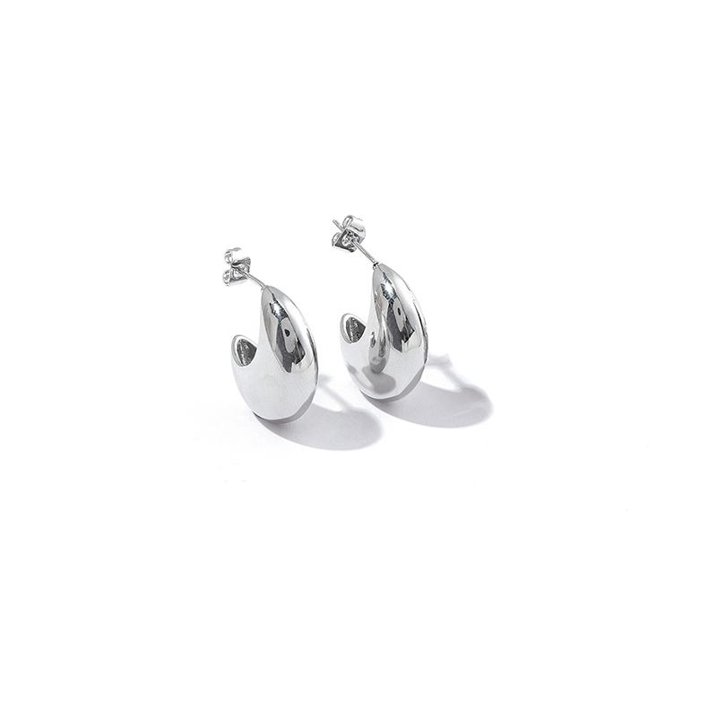 Three-dimensional Geometric Stud Earrings For Women, Copper Material With Golden Plated Water Plating And 0.03µm-0.05µm Thickness 9