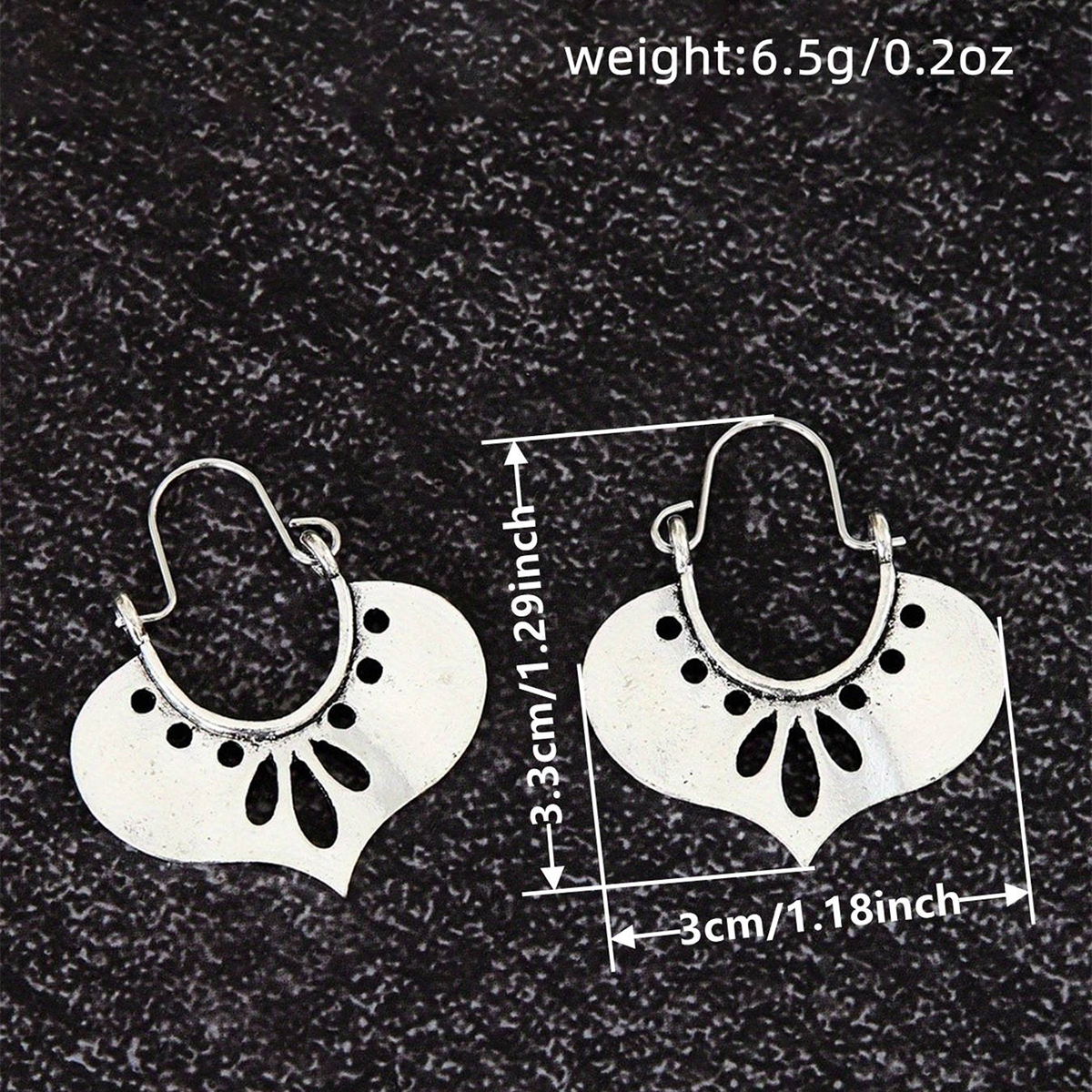 Three-dimensional Heart Shape Earrings For Women In Copper With White K Plated Water Plating And 0.03µm Thickness 5