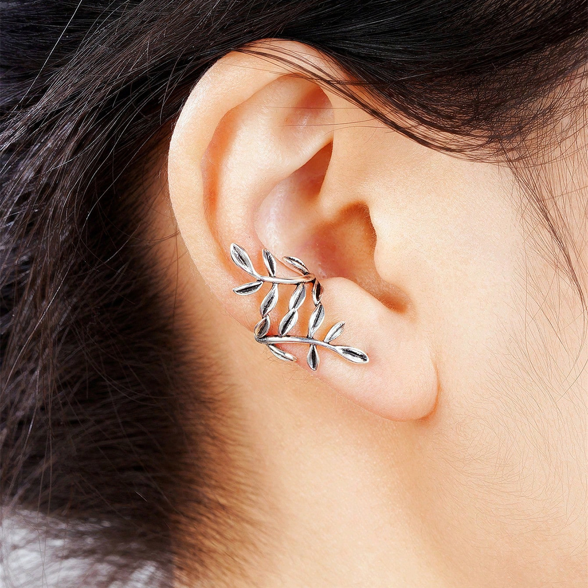 Three-dimensional Leaf Clip Earrings For Women In Copper With KC Golden Water Plating And 0.03µm Thickness 9