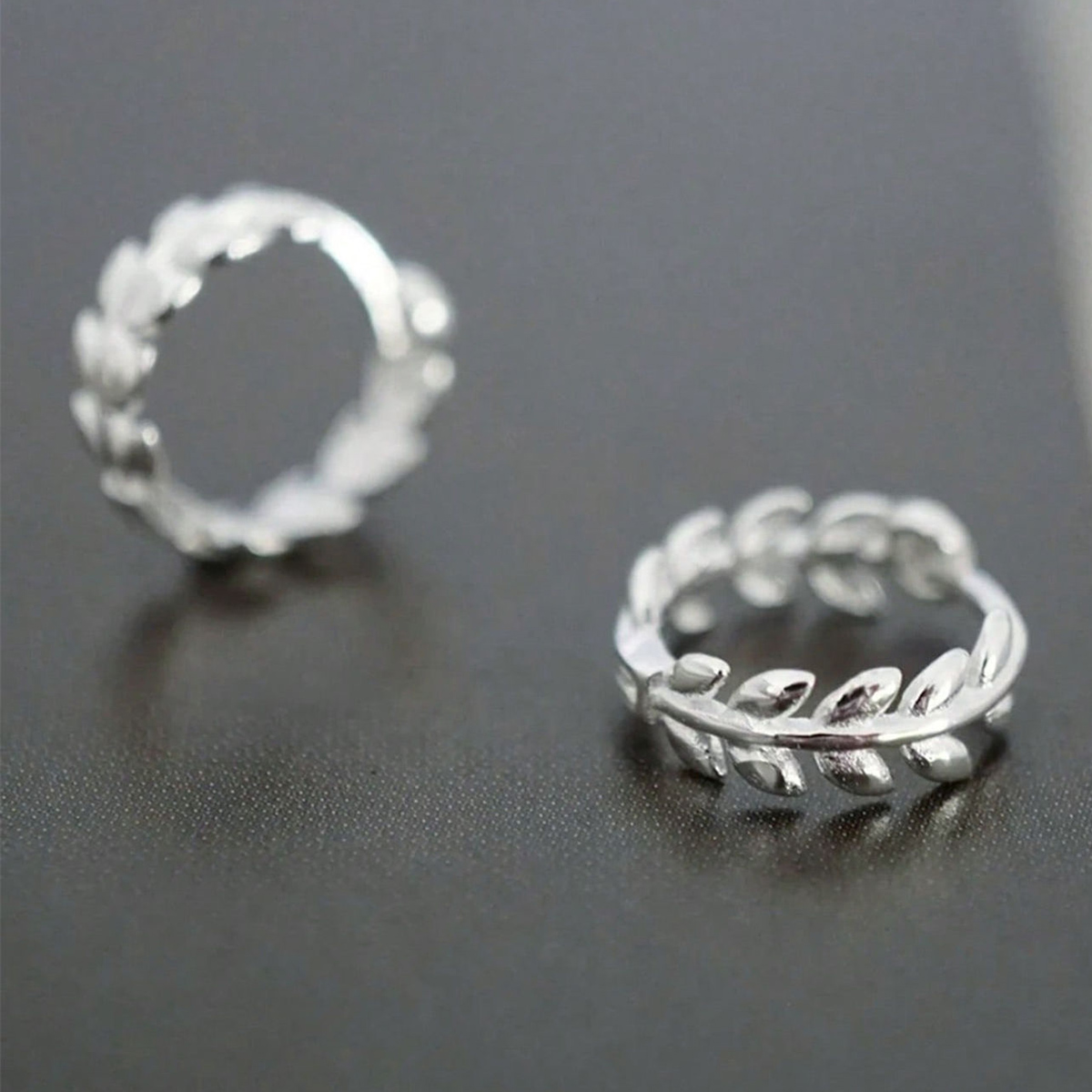 Three-dimensional Leaf Earrings For Women In Copper With White K Plated Water Plating And 0.03µm Coating Thickness 5