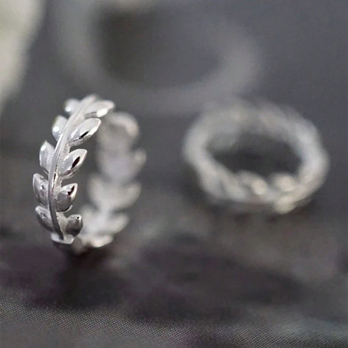 Three-dimensional Leaf Earrings For Women In Copper With White K Plated Water Plating And 0.03µm Coating Thickness 6
