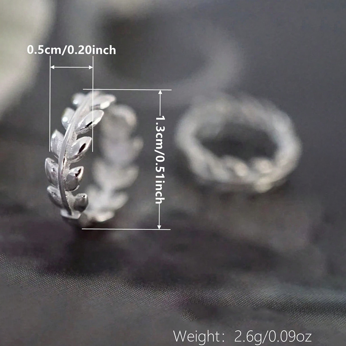 Three-dimensional Leaf Earrings For Women In Copper With White K Plated Water Plating And 0.03µm Coating Thickness 9