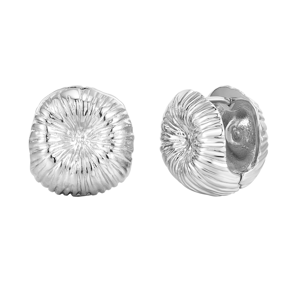 Three-dimensional Round Earrings For Women In Copper With 0.03µm Water Plating And 18K Real Gold Plated Finish 6