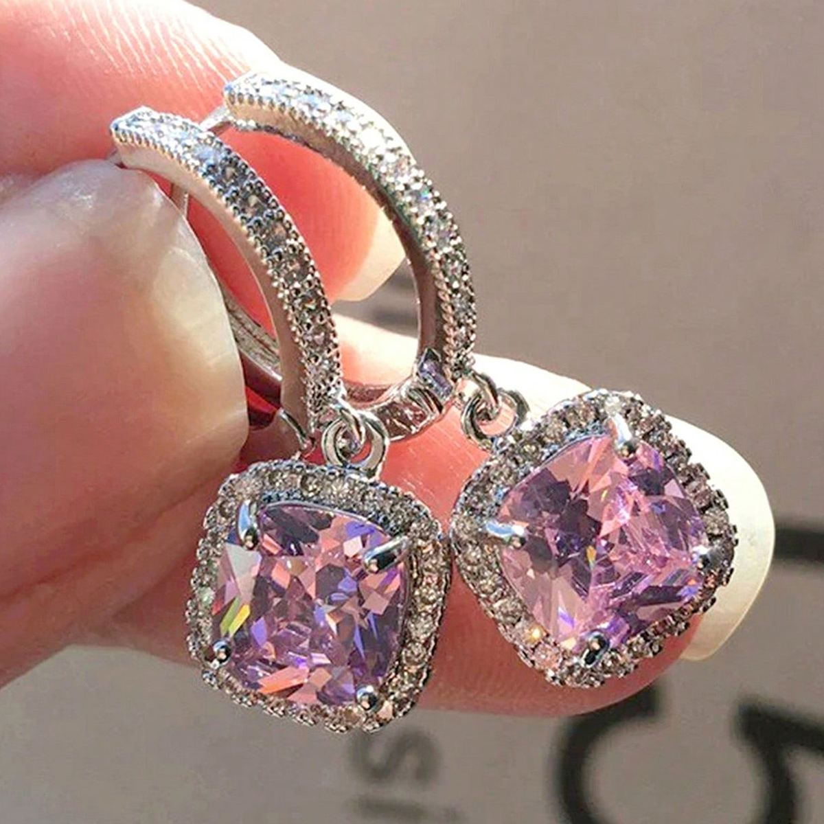 Three-dimensional Round Drop Earrings In Copper With White K Plated Water Plating And 0.03µm Thickness Featuring Zircon Inlay 4