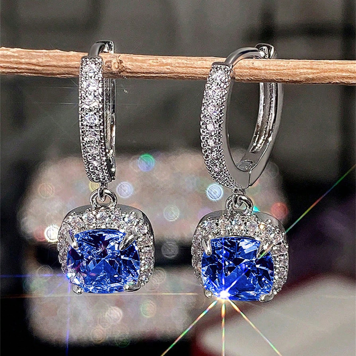 Three-dimensional Round Drop Earrings In Copper With White K Plated Water Plating And 0.03µm Thickness Featuring Zircon Inlay 5