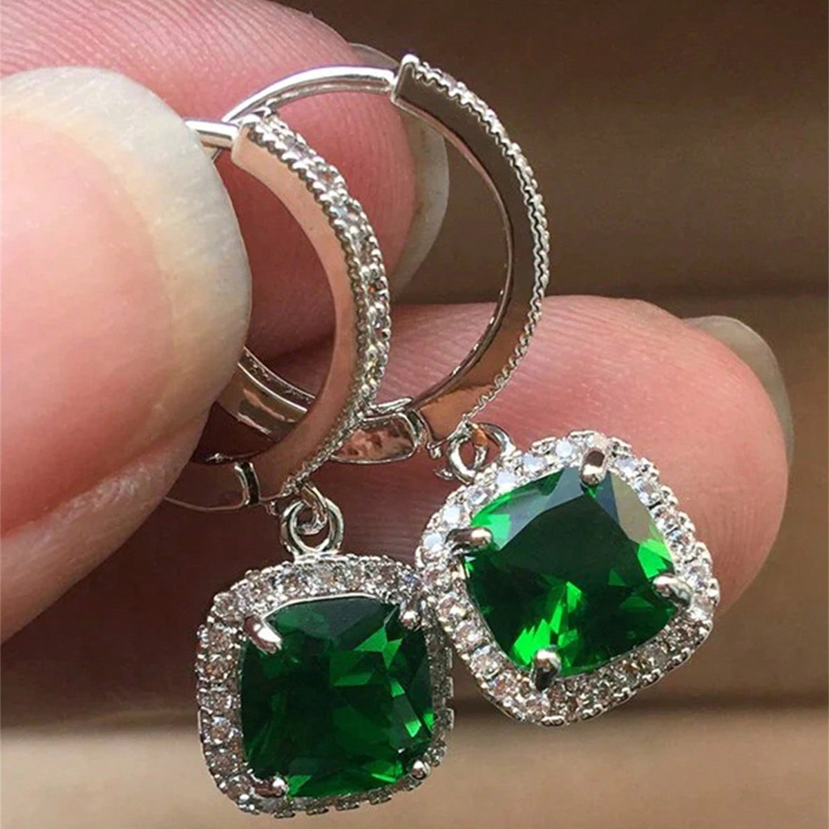 Three-dimensional Round Drop Earrings In Copper With White K Plated Water Plating And 0.03µm Thickness Featuring Zircon Inlay 6