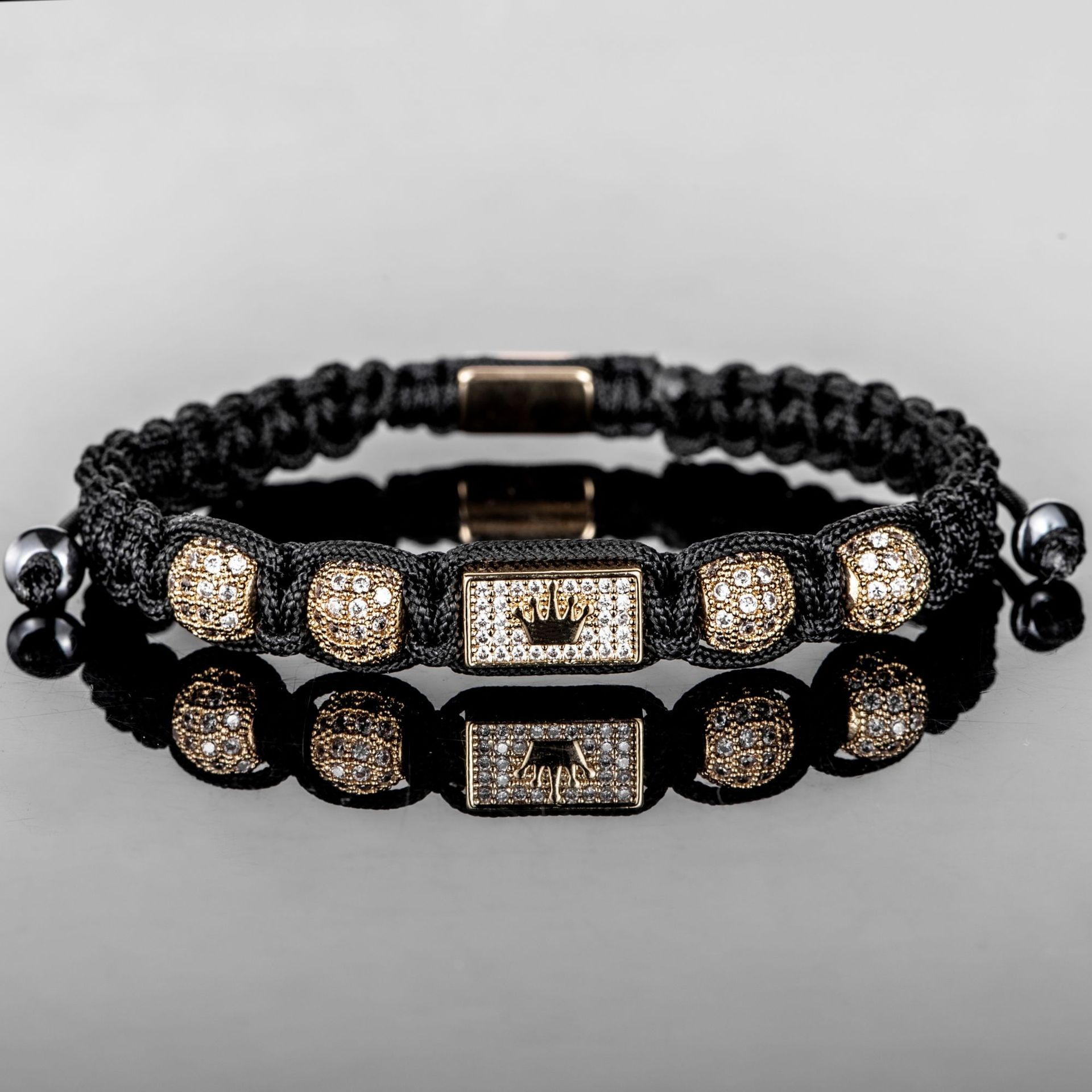 Trendy  Crown Bracelet With Micro-Set Zirconia Woven Design Original Copper Material Hand Chain 2