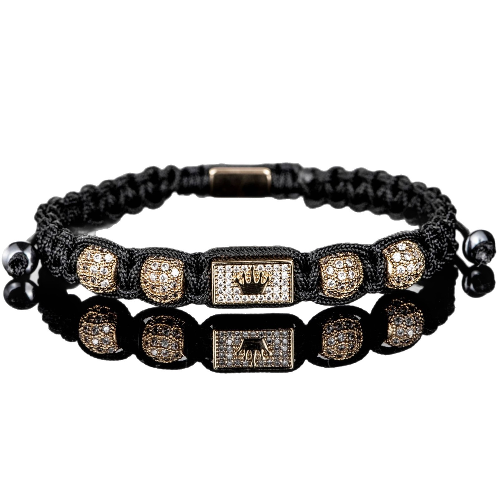 Trendy  Crown Bracelet With Micro-Set Zirconia Woven Design Original Copper Material Hand Chain 4