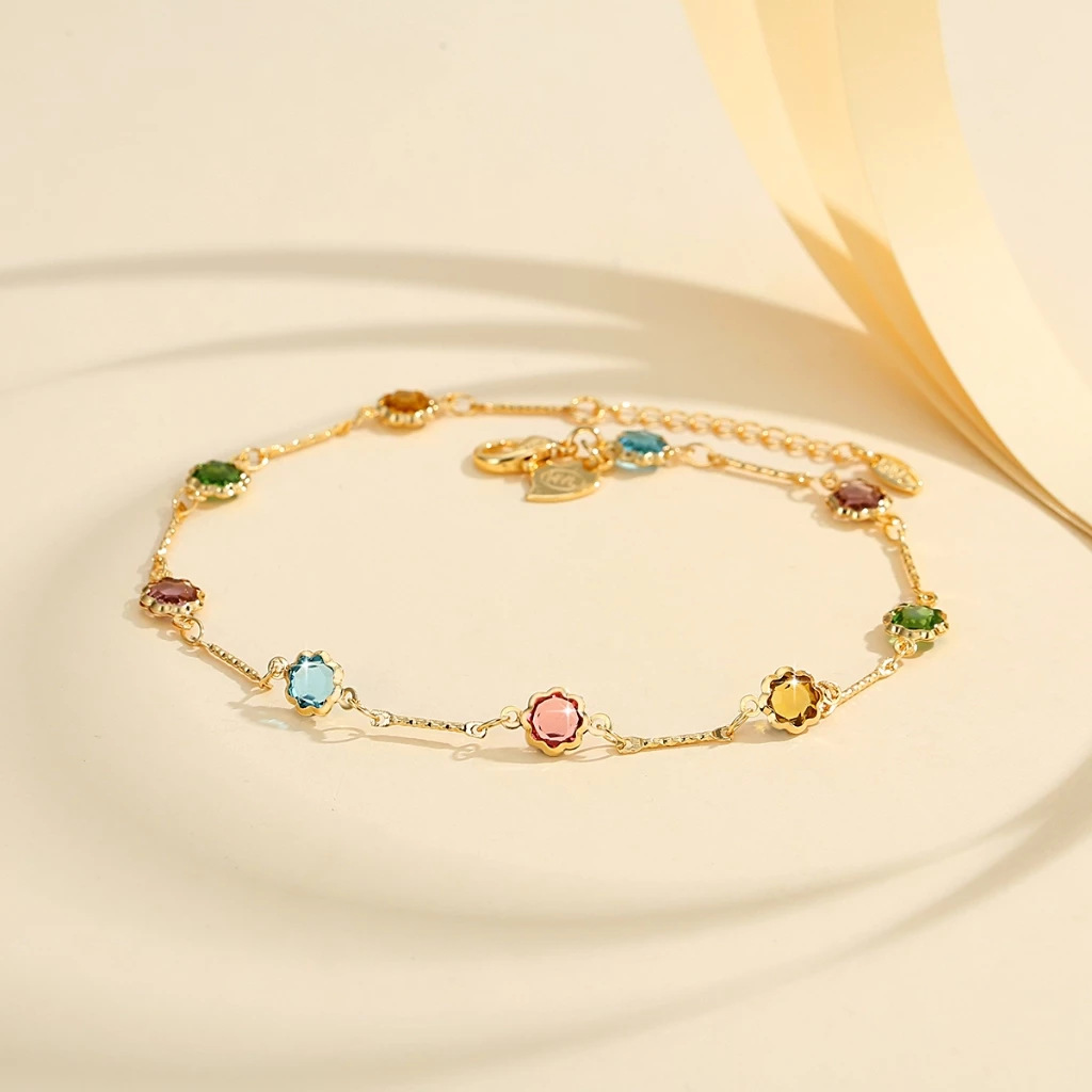 Trendy Jewelry Women's Bracelet Colorful Diamond Lace Design