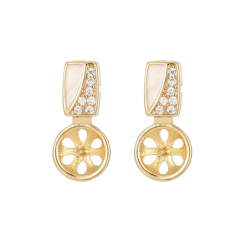 Tulips Stud Earrings For Women With 14k Gold Filled And 925 Sterling Silver Posts, 14K Gold Electroplated, Mother-of-Pearl Inlay 5