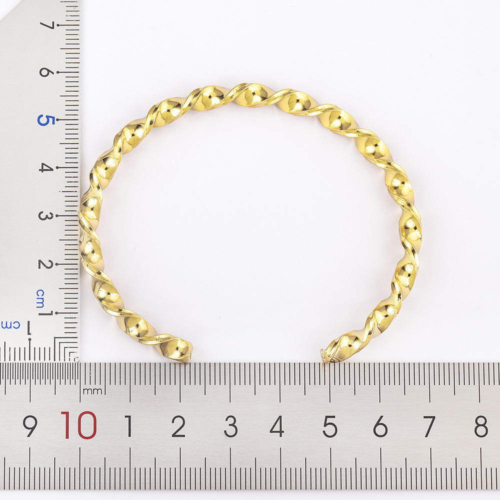 Twist Copper Wristband Featuring 18K Real Gold Plated Material With Electroplated Craft In Gold Color 3