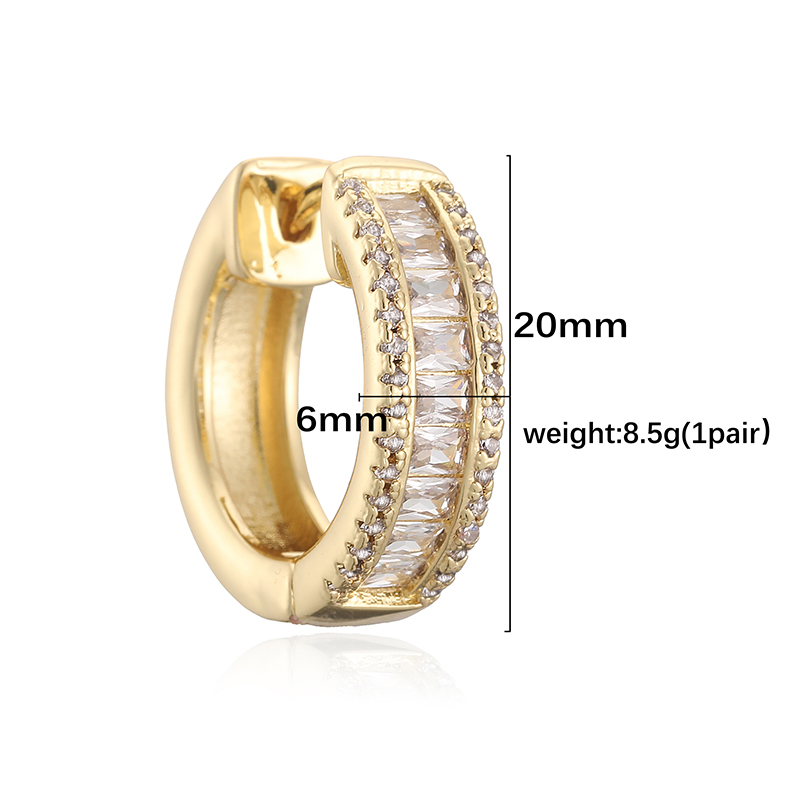 U Shape Earrings For Women With Inlay Zircon, Crafted In Copper And 18K Real Gold Plated With Water Plating Process 3