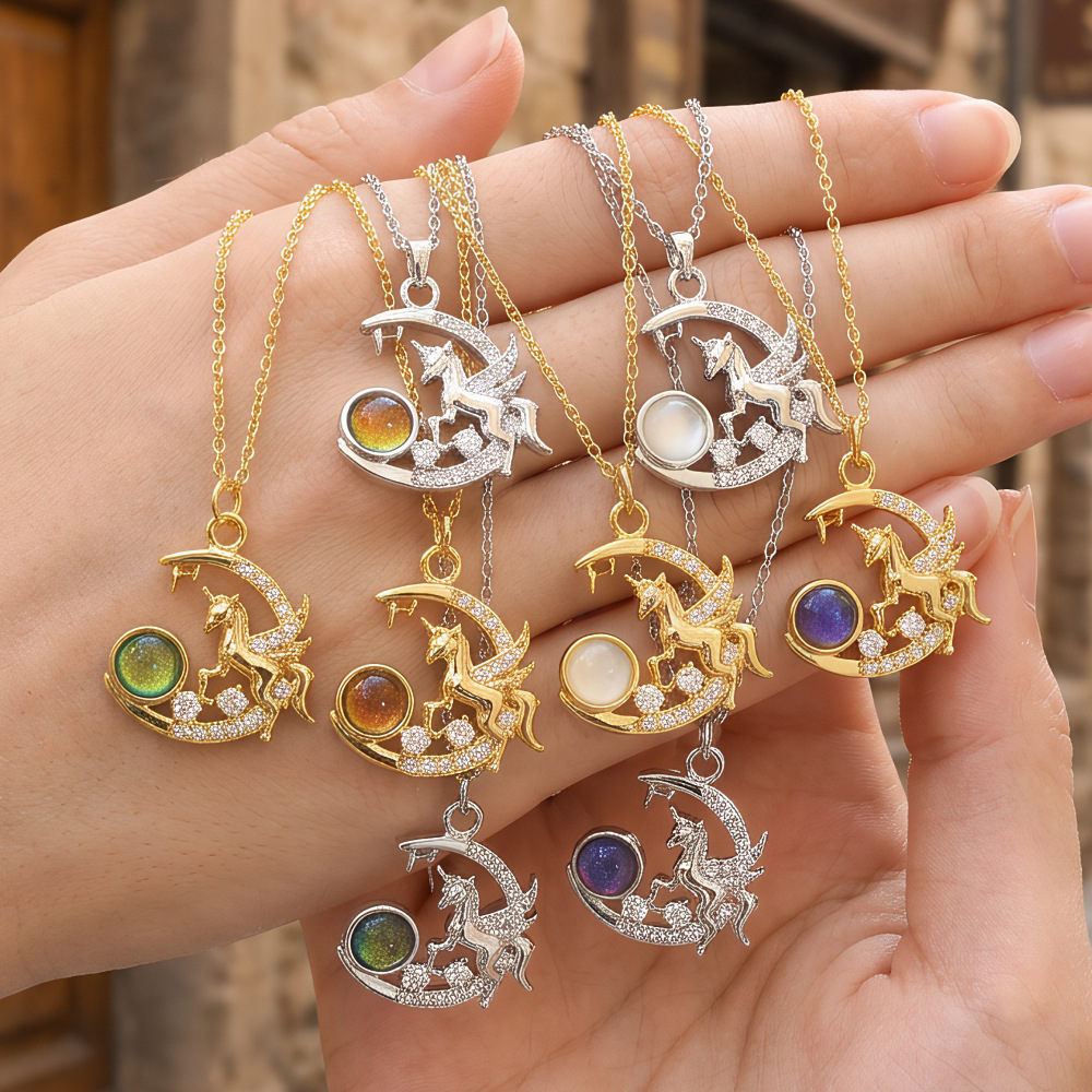Necklace For Women Featuring Inlaid Zircon, Electroplated Copper With 16K Real Gold Plated Finish And Cable Chain
