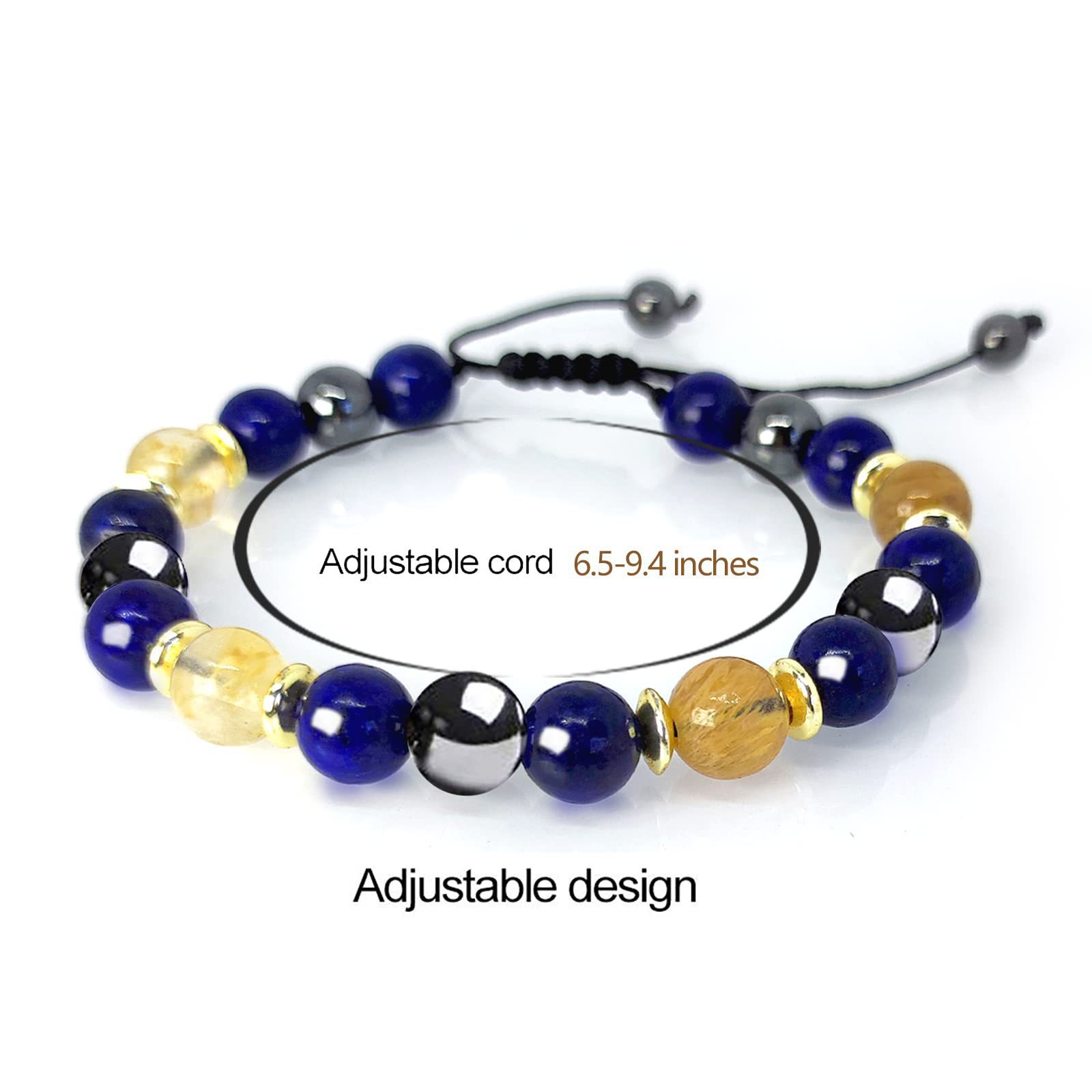 Unisex Agate Bracelets Featuring Round Pattern With Tiger Eye Inlay And Weave Craftsmanship, 1 Set 5