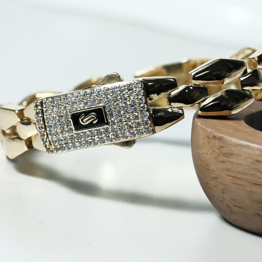 Unisex Cartoon Character Wristband In Copper With 18K Real Gold Electroplated Finish And Zircon Inlay 3