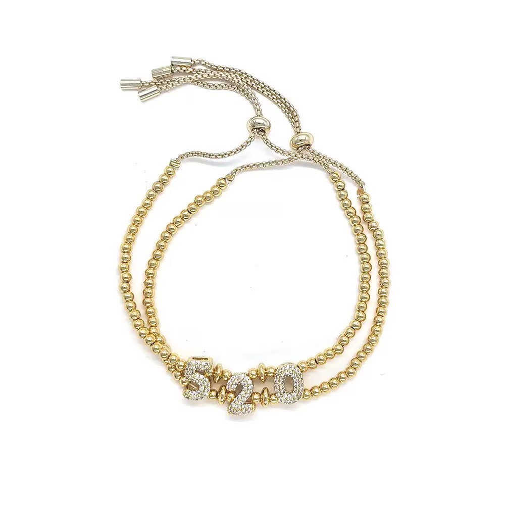Unisex Cross Bracelet With Bezel Setting In Copper Featuring 18K Real Gold Plated PVD Coated Beaded Chain 6