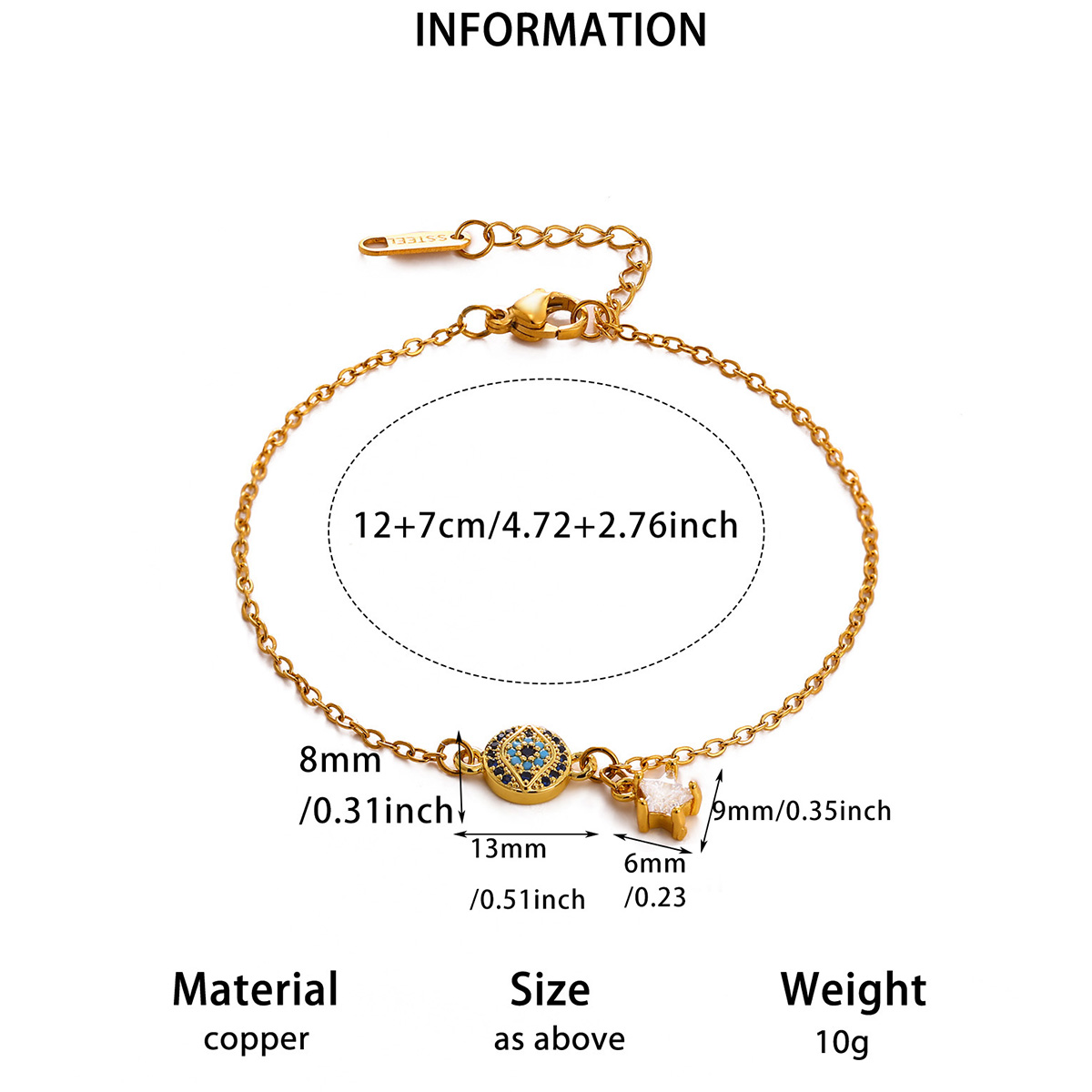 Unisex Cross Bracelet With Waterproof Non Tarnish Copper, 18K Real Gold Plated PVD Coated Cable Chain Featuring Zircon Inlay 5