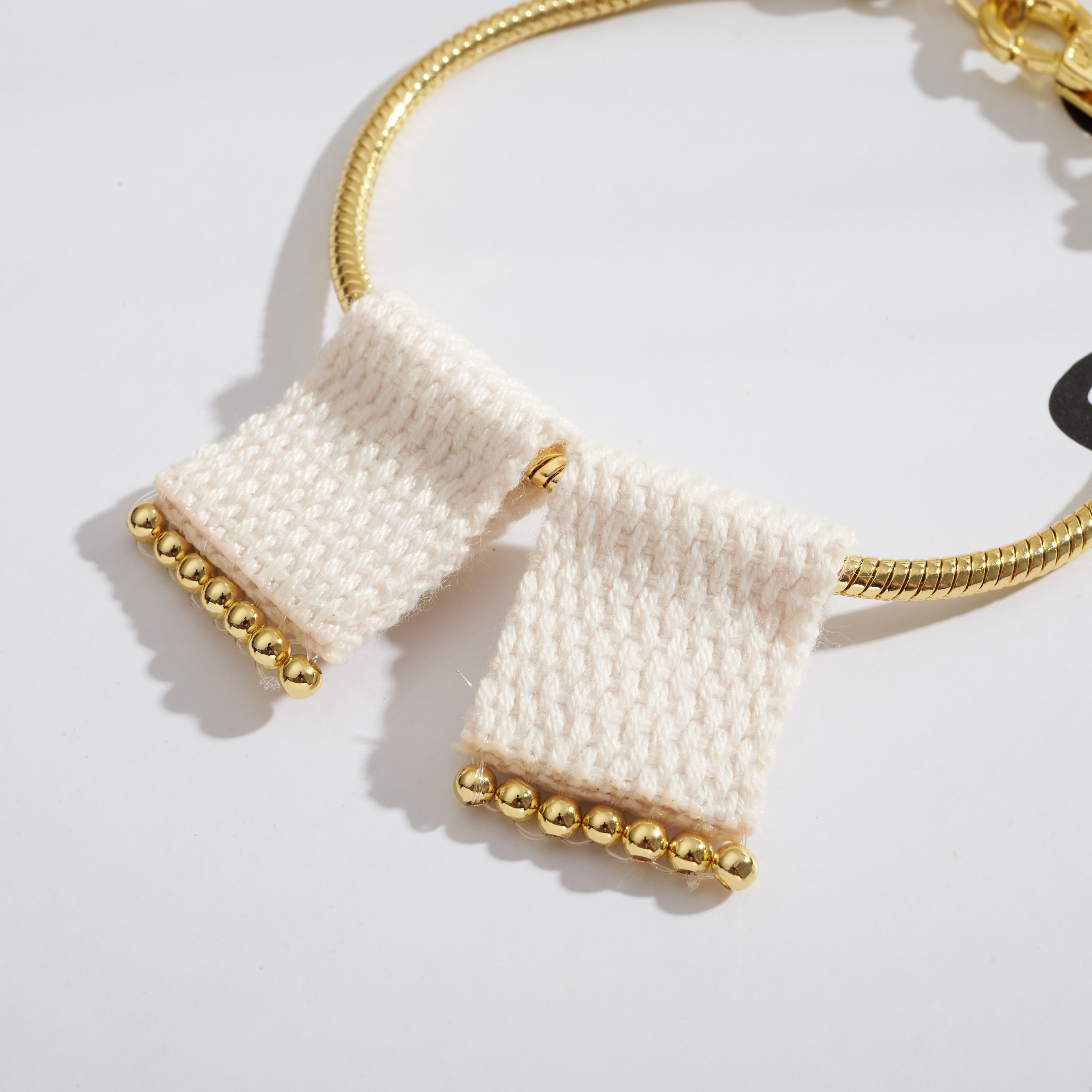 Unisex Cross Electroplated Polyester Bracelet With Long-Lasting Golden Plated Snake Chain 4