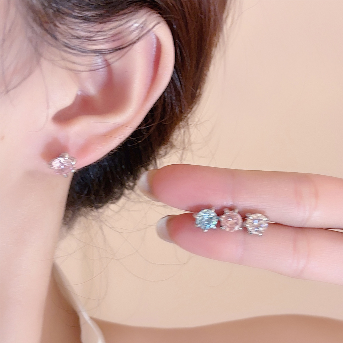 Sweet Unisex Dragon Stud Earrings In Titanium Steel With Zircon Inlay Featuring Flat Back Studs 2
