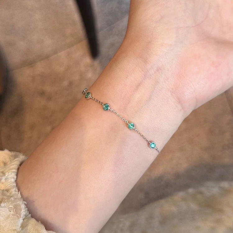 Unisex Foam Bracelets Made Of Copper With Electroplated Gold Plating Process, Sweet Style In Blue 3