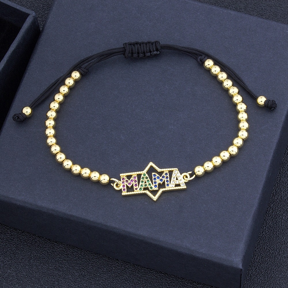 Unisex Palm Bracelet In Copper With 18K Real Gold Electroplated Finish Featuring Zircon Inlay 4