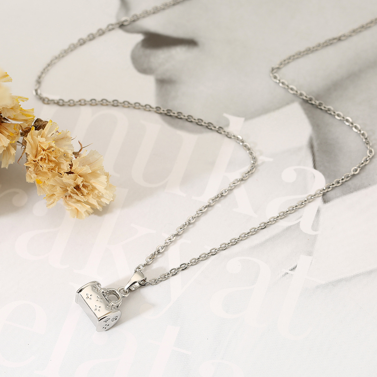 Unisex Pendant Necklace With Copper Pendant Featuring Rhinestones And Electroplated Gold Plating On A Cable Chain 2