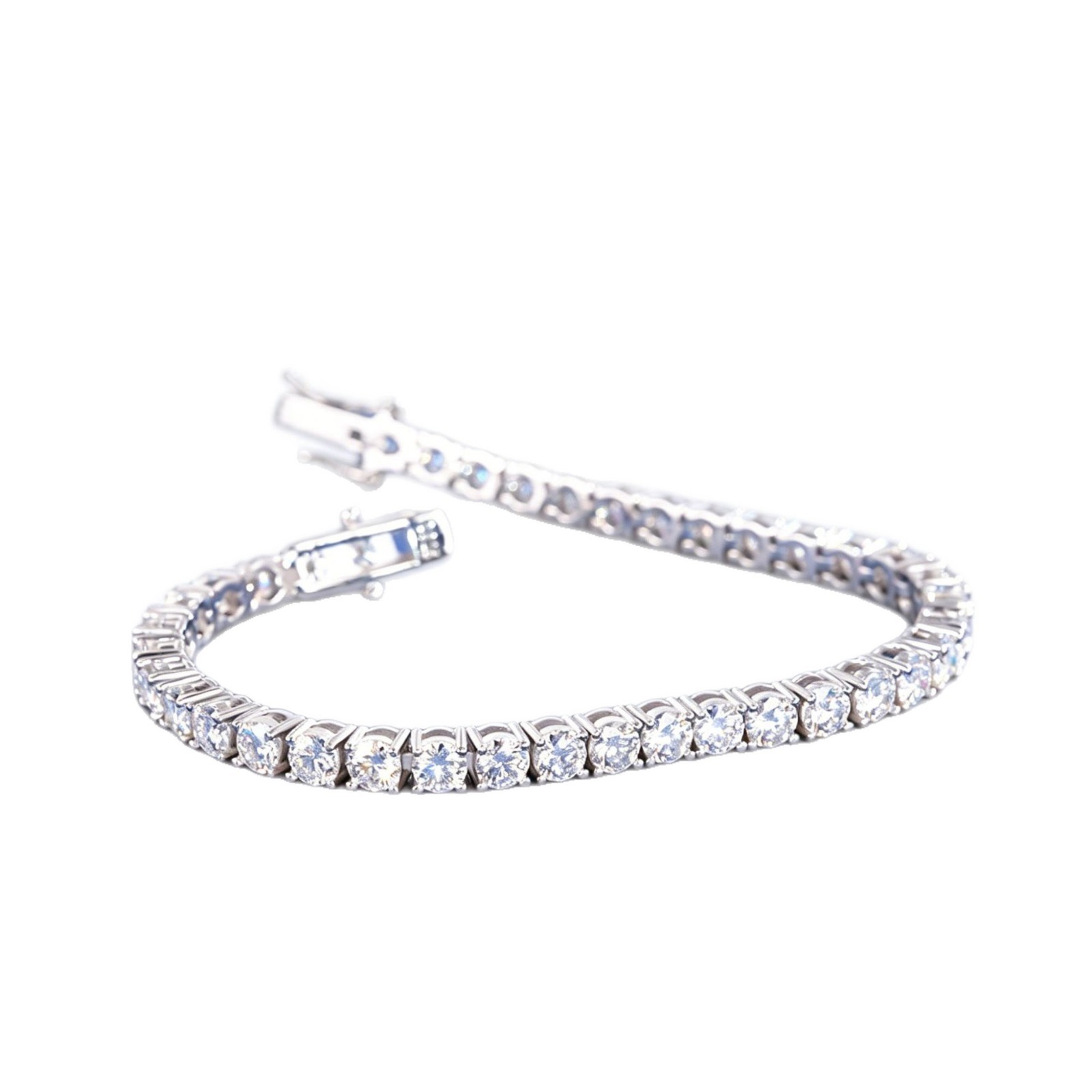 Unisex Rhombus Tennis Bracelet With 18K Real Gold Plated Copper And Zircon Bezel Setting On Tennis Chain 5