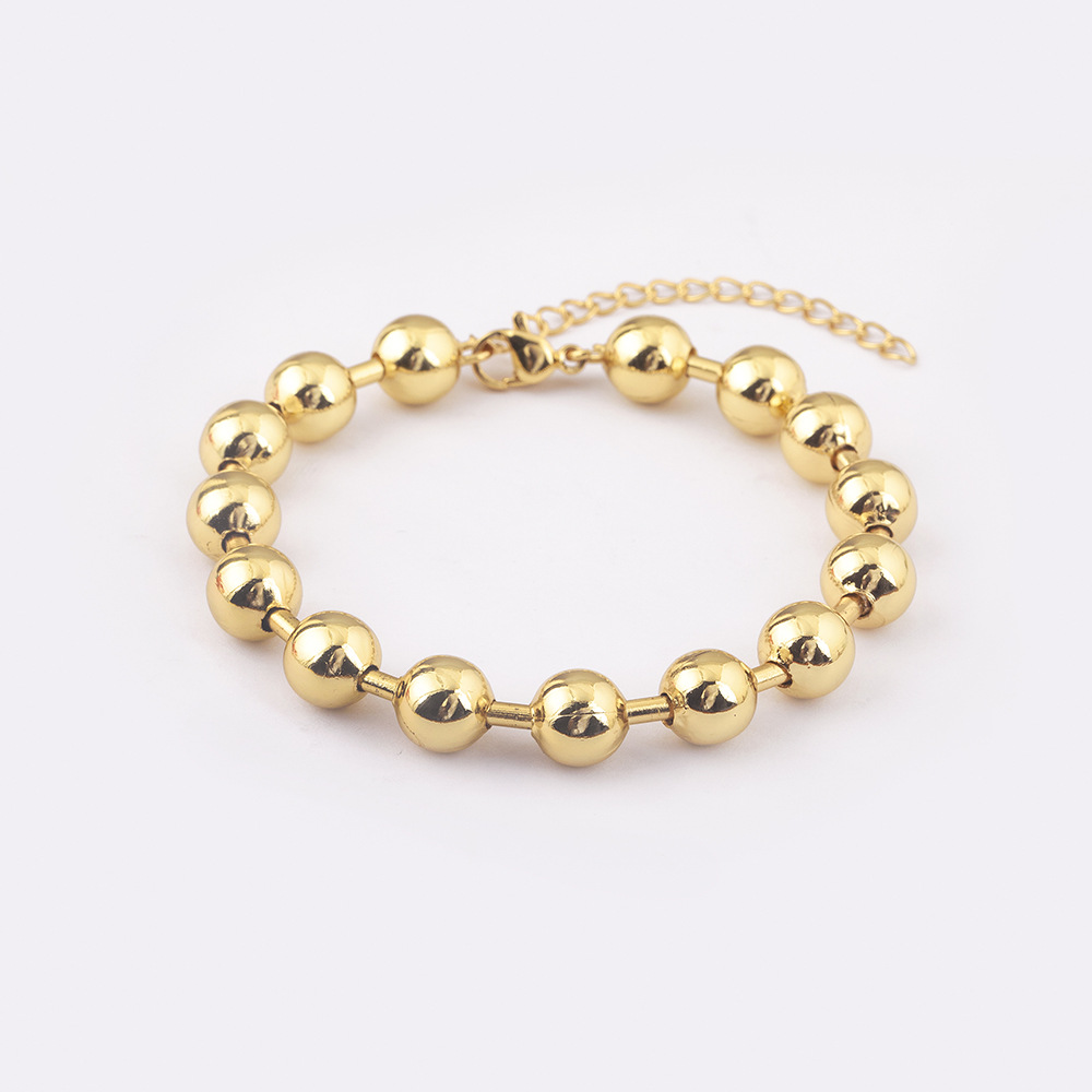 Unisex Round Waterproof Non Tarnish Copper Bracelets With 18K Real Gold Electroplated Plating 5