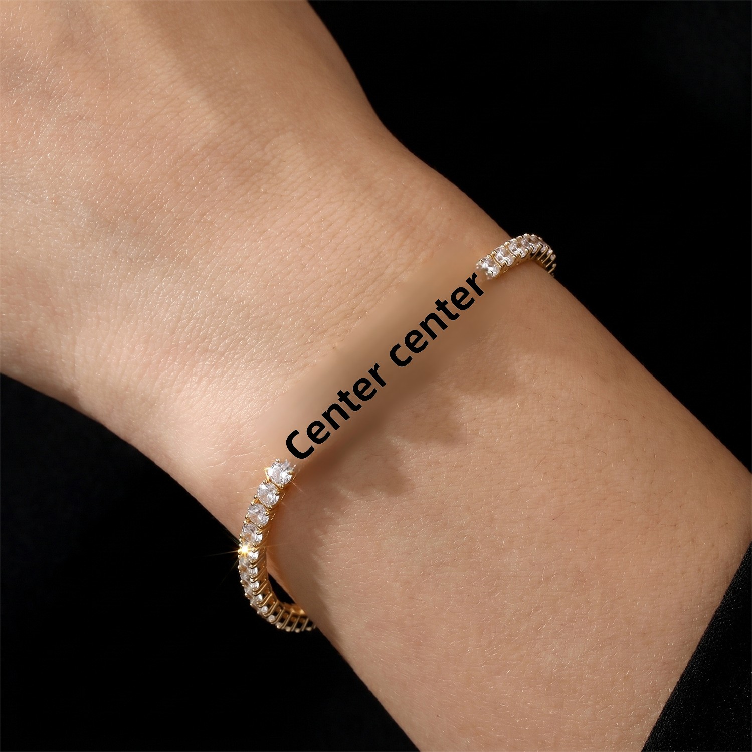Lucky Heart Unisex Tennis Bracelet With 22K Real Gold Plated Copper And Zircon Inlay Featuring Electroplated Tennis Chain 3