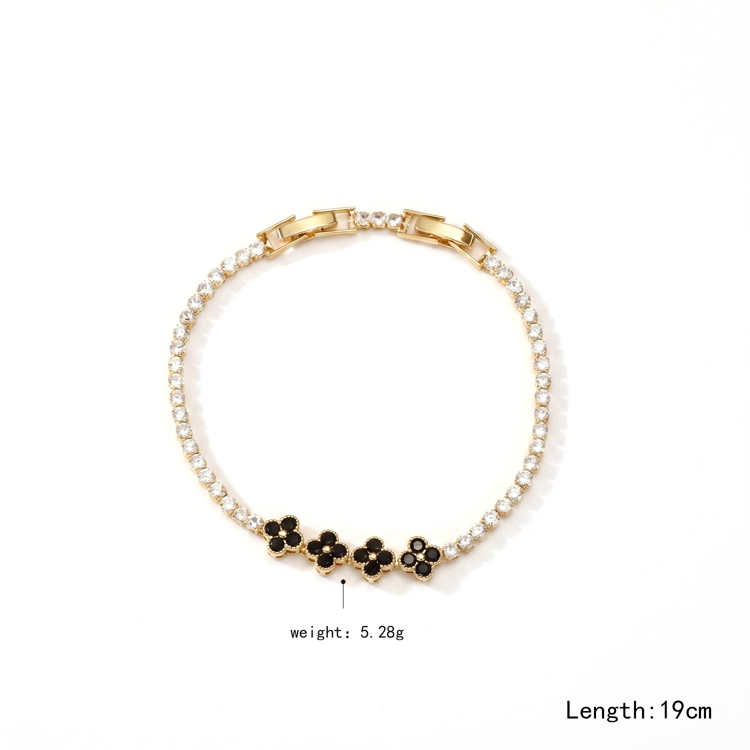 Lucky Heart Unisex Tennis Bracelet With 22K Real Gold Plated Copper And Zircon Inlay Featuring Electroplated Tennis Chain 5