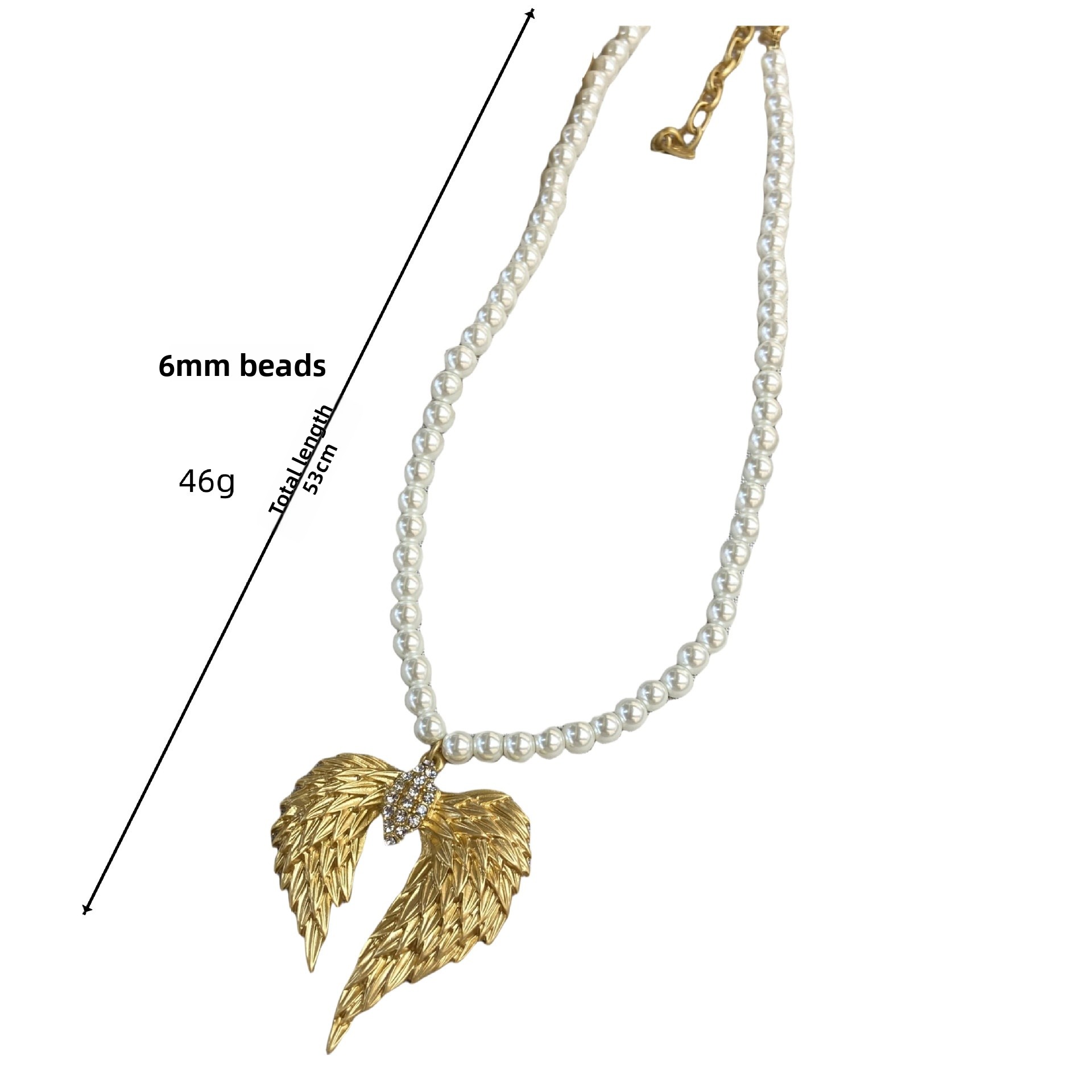 Vintage Style Gold Feather Necklace For Women With Copper Material And Rhinestone Inlay On Cable Chain 5