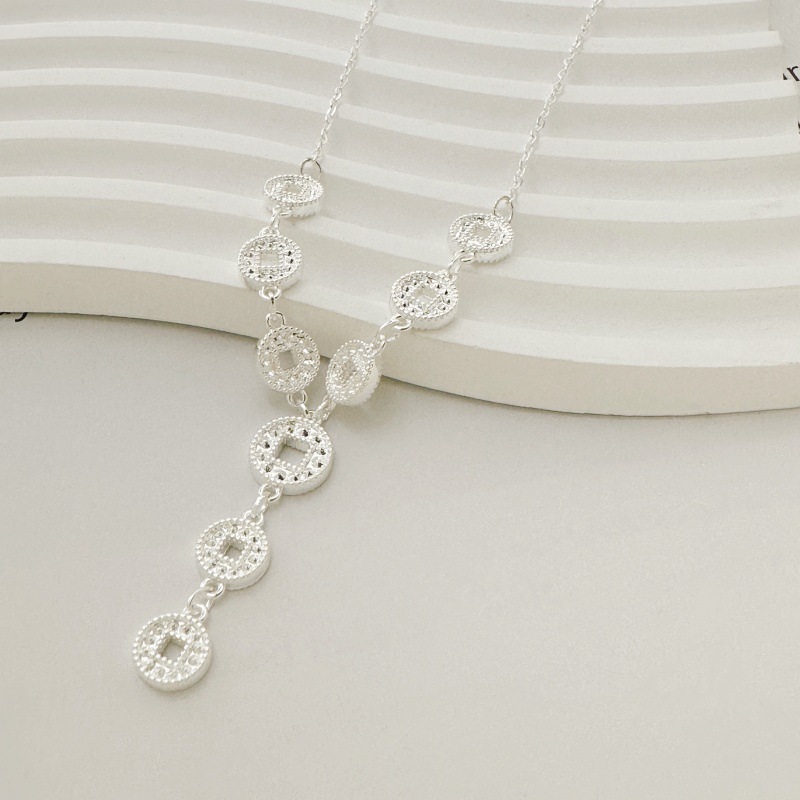 Vintage Style Gold Tassel Coin Y-Necklace Lariat Necklace For Women With Copper Cable Chain 4