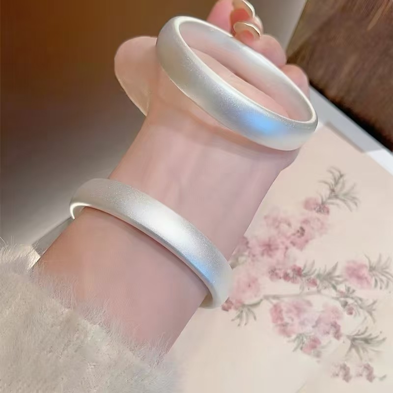 Vintage Style Sandblasted Copper Bangle Tires With Silver Plated Finish For Women