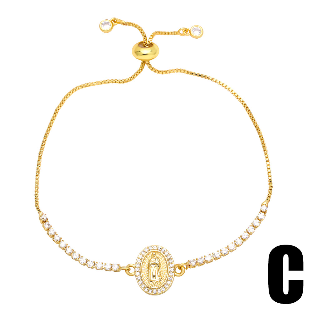 Geometric Copper Bracelet For Women With Zircon Inlay, 18K Gold Plated, Perfect For Anniversary 4