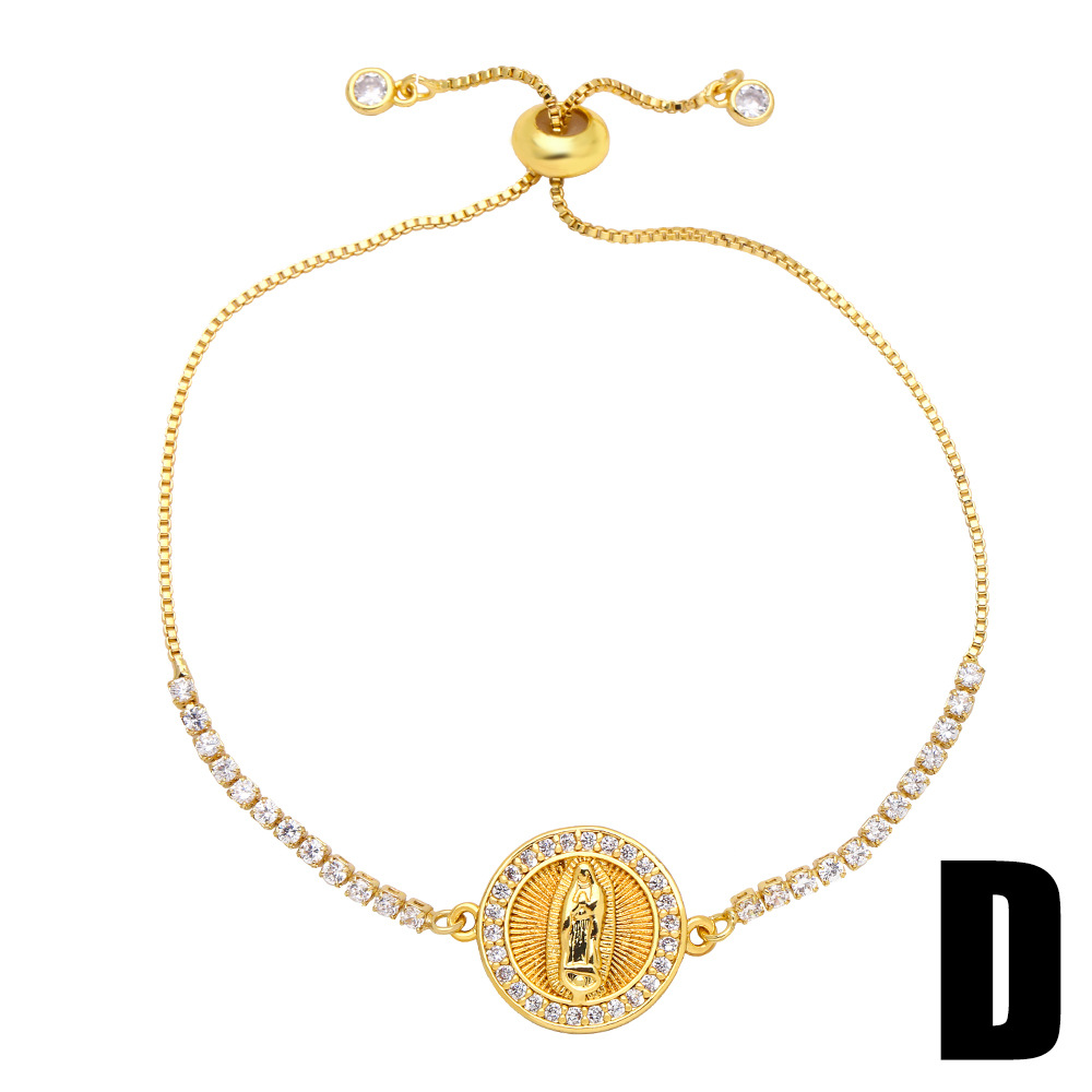 Geometric Copper Bracelet For Women With Zircon Inlay, 18K Gold Plated, Perfect For Anniversary 5