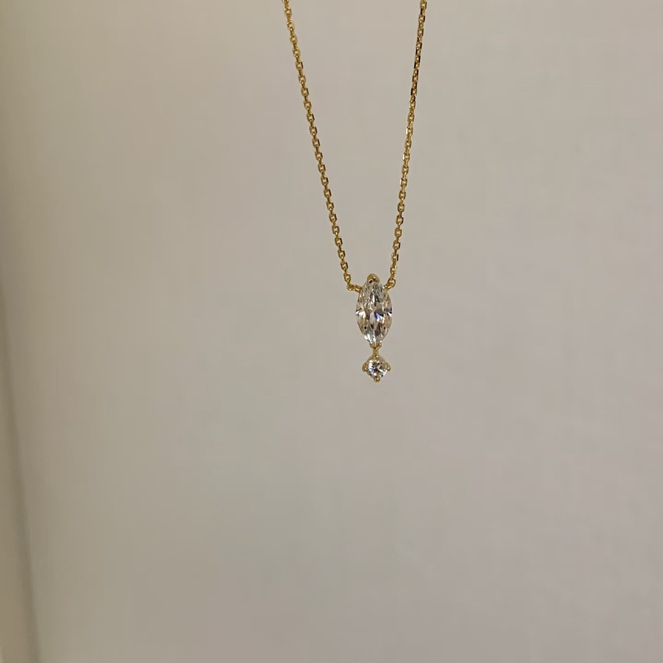 Water Droplets Necklace For Women In Gold Copper With Zircon Inlay And Cable Chain 3