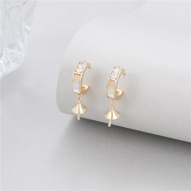 Water Droplets Stud Earrings For Women With Copper And Zircon Inlay, Featuring 925 Sterling Silver Posts In Green 3
