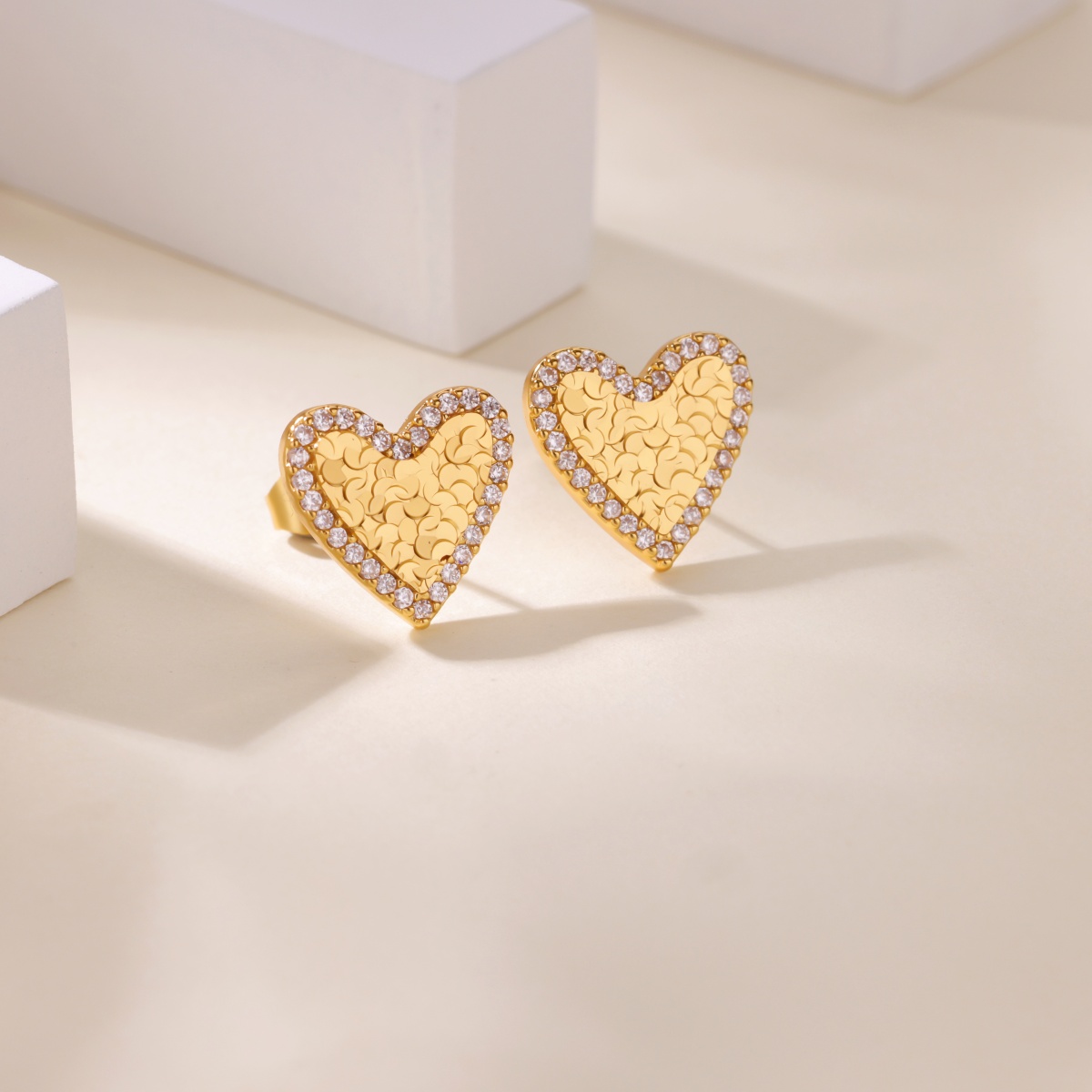 Water Droplets Earrings, Waterproof Non Tarnish PVD Coated 18K Gold Plated Copper With Zircon Inlay 2