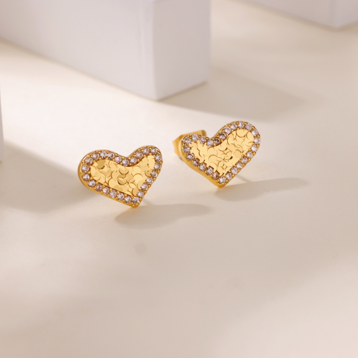Water Droplets Earrings, Waterproof Non Tarnish PVD Coated 18K Gold Plated Copper With Zircon Inlay 6