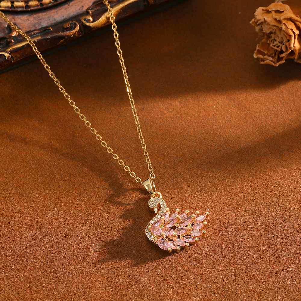 Waterproof Non Tarnish Animal Necklace For Women, 18K Real Gold Plated Copper With Zircon Inlay And PVD Coated Cable Chain 7