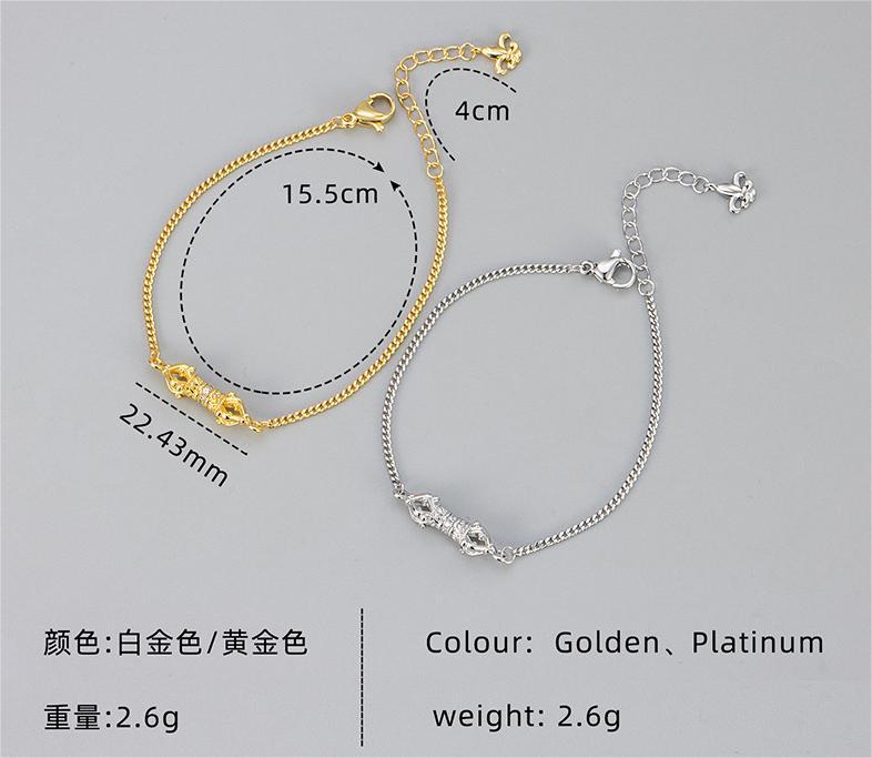 Irregular Waterproof Non Tarnish Copper Bracelets For Women With 18K Real Gold Plated PVD Coated Slider Chain 2