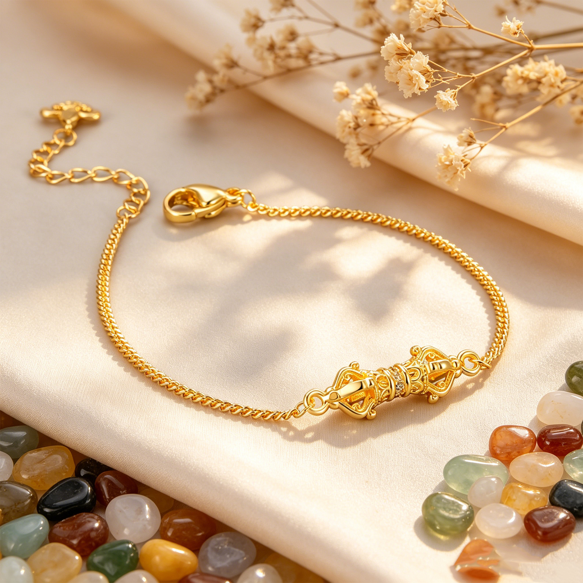Irregular Waterproof Non Tarnish Copper Bracelets For Women With 18K Real Gold Plated PVD Coated Slider Chain 4