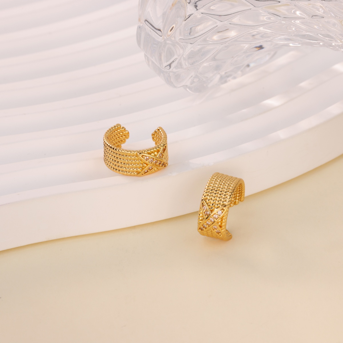 Waterproof Non Tarnish Leaf Earrings For Women, PVD Coated Copper With 18K Real Gold Plated And Zircon Inlay 6