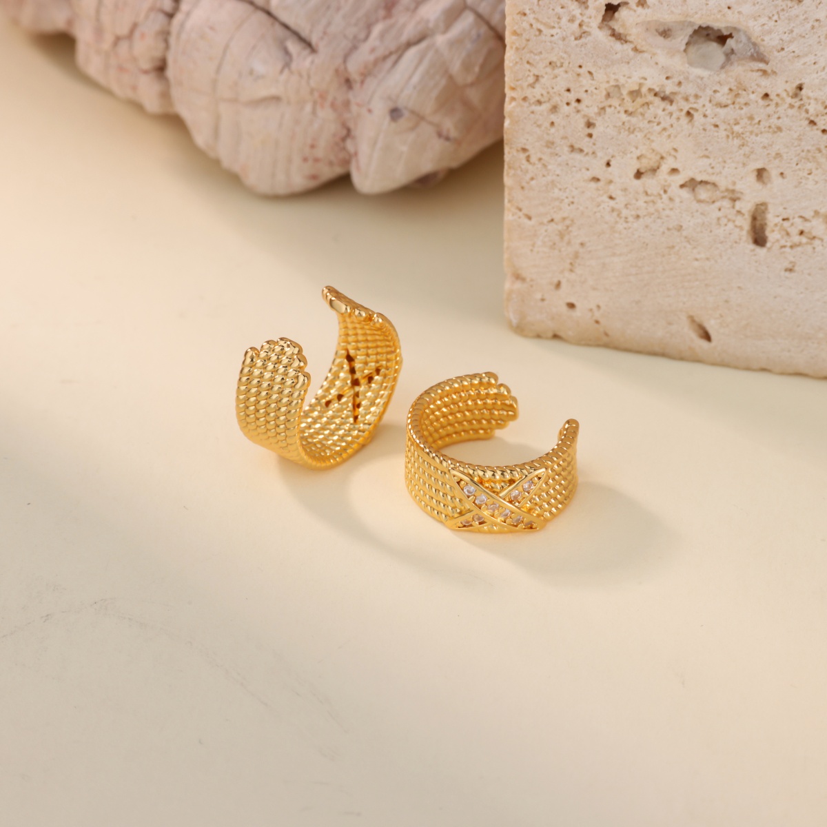 Waterproof Non Tarnish Leaf Earrings For Women, PVD Coated Copper With 18K Real Gold Plated And Zircon Inlay 7