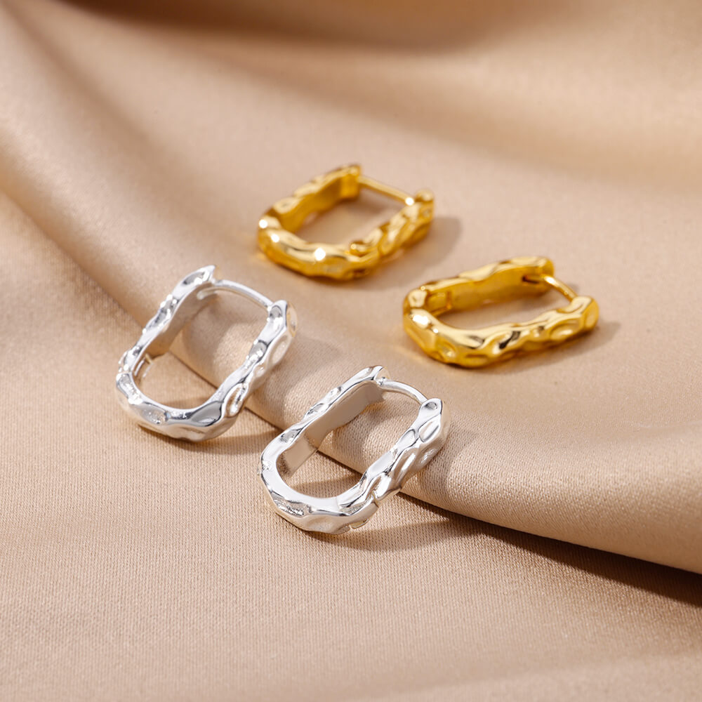 Waterproof Non Tarnish Leaf Earrings For Women, PVD Coated Copper With 18K Real Gold Plated And Zircon Inlay 10