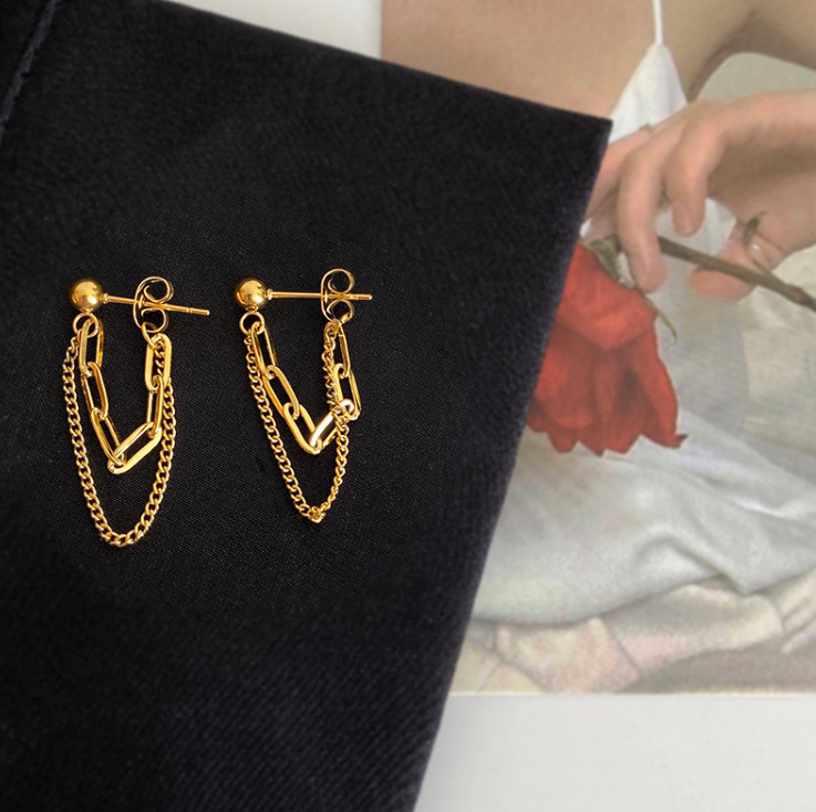 Geometric Electroplated Earrings For Women In 304 Stainless Steel With 18K Real Gold Plated PVD Coating 2