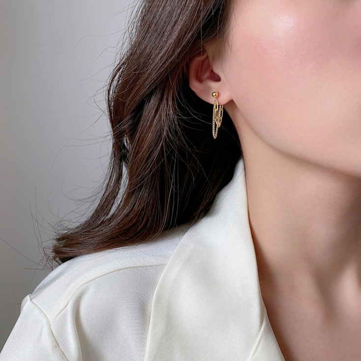 Geometric Electroplated Earrings For Women In 304 Stainless Steel With 18K Real Gold Plated PVD Coating 3